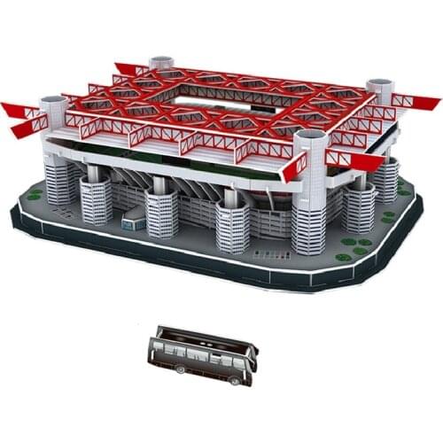 [Funny] 193Pcs/set Stadio Giuseppe Meazza RU Competition Football Game Stadiums building model toy kids child gift original box