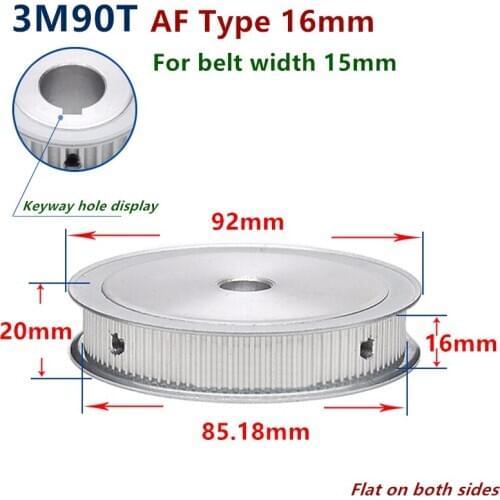 Arc 90 Teeth HTD 3M Timing Pulley Bore 8-20mm for Width 15mm 3M Synchronous Belt HTD3M pulley gear wheel 90T 90Teeth