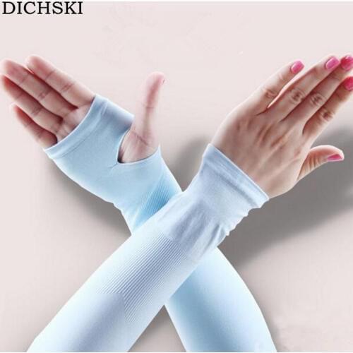 DICHSKI Soft Protection Breathable 1 Pair Cycling Gloves Summer Men Women Bike Arm Sleeves Glove Cycling Running Arms Sleeves UV
