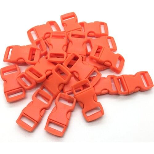 10pcs/lot 3/8" 10mm Wide Orange Contoured Side Release For Paracord Bracelet Plastic Buckle