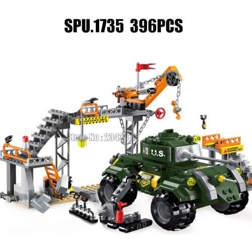 198pcs combat zone military maintenance factor enlighten 4 building block Toy
