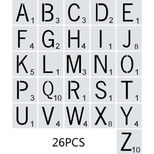 26pcs/set Alphabet Letters Stencils Drawing Template DIY Painting Scrapbooking Stamping Embossing Album Card