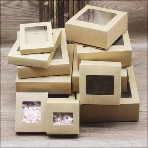 5PCS/Lot Craft Kraft Paper Box Packaging Wedding Party Small Gift Candy Favor Package Boxes Event Favor Supplies