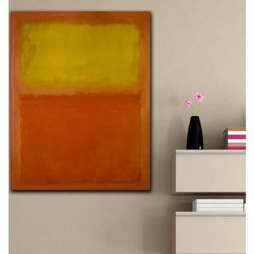 Large Size Print Wall Pictures For Living Room Mark Rothko ORANGE AND YELLOW Painting Canvas Art Home Decor Modern Oil Painting