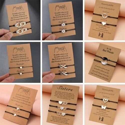 Charmsmic 2pcs/set Chinese Tai Chi Pendant Couple Bracelets Best Friends Ethnic Jewelry Gifts Lucky Card High Quality Wholesale