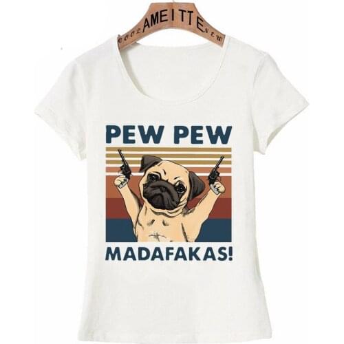 New Summer Women Short Sleeve Dachshund Pug Print T-Shirt Hip Hop Girl Casual White Tees Naughty Dog Design Tops