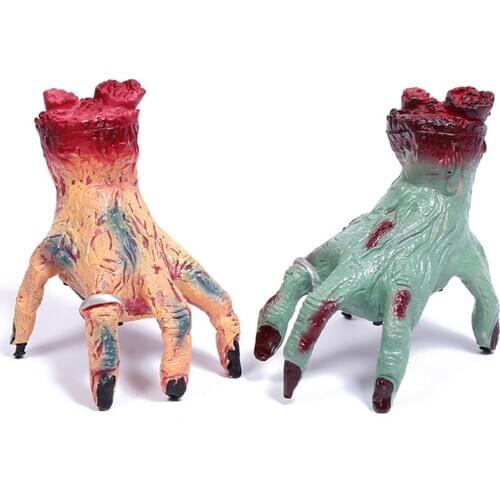 Halloween Horror Voice Control Zombie Crawling Hand Model Figurine Miniatures Prank Toy Halloween Props Desktop Decor