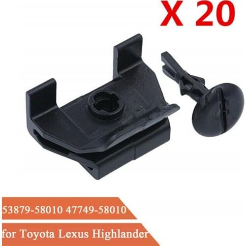 20pcs/Sets Car Front Fender Liner Bumper Cover Clip For Toyota 53879-58010 47749-58010 Interior Accessories Car Clips
