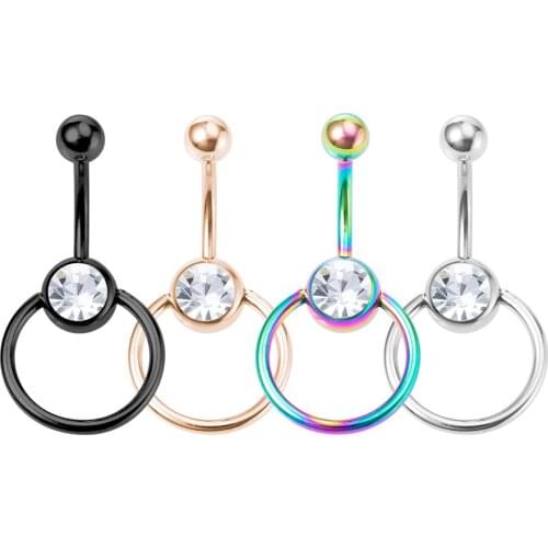 1PC CBR Surgical Steel Navel Rings Piercing Belly Button Belly Piercing for Women 14G Belly Button Rings Sexy Piercings Jewelry