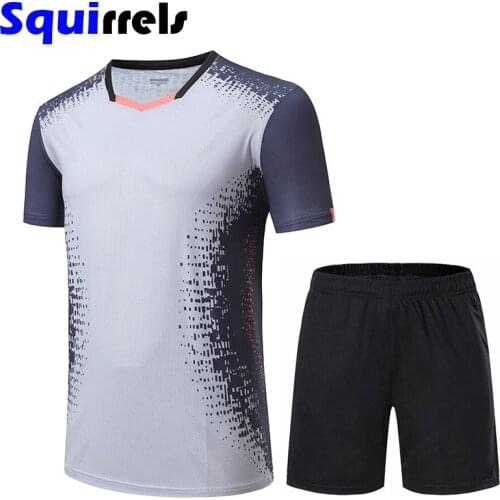 Mens Badminton suit summer autumn short-sleeved suit quick-drying breathable competition womens sportswear casual clothing