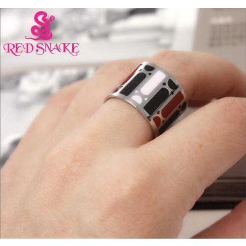 RED SNAKE Brand Product Hot Selling Fashion Ring Width Titanium Steel Enamel Jewelry Rings-ER0012