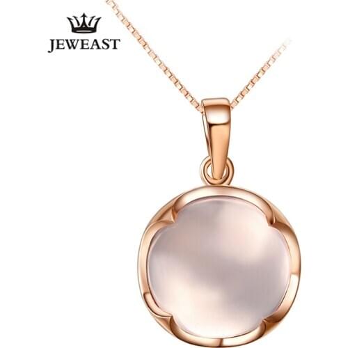 LSZB Natural hibiscus stone 18K Pure Gold Pendant Real AU 750 Solid Gold Upscale Trendy Classic Fine Jewelry Hot Sell New 2020