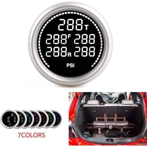 2Inch 52mm 7Colors Air Suspension Pressure Gauge Both Bar and PSI Air Ride Gauge With 5pieces 1/8NPT Electrical Sensors