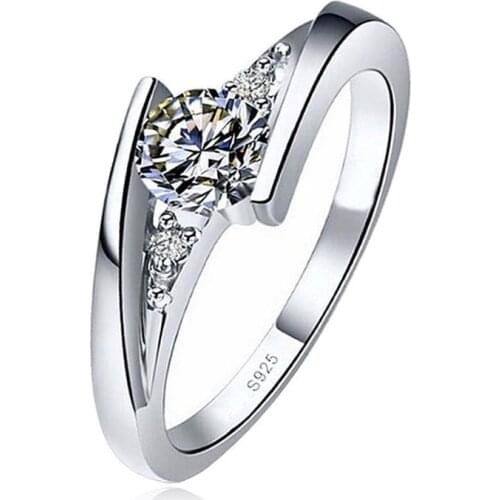 Fashion Women Rings Zirconia Inlay Shine Simple Fine Rings Wedding Engagement Bands For Girl Jewelry