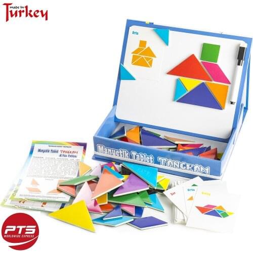 Montessori Magnetic Tangram Puzzle Book Portable Preschool Baby Kids Toys Intelligence Jigsaw Brain Clever Learning Enviroment