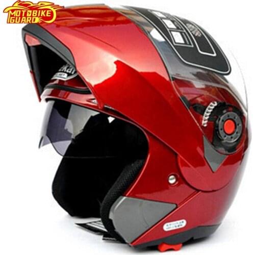 Motorcycle Flip Up Double Visor Helmet DOT ECE Moto Motorbike Helmet With Inner Sun Visor Unisex Helmets Jiekai 105