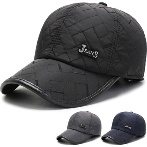 Mens Winter Keep Warm Ear Protection Hats Male Adjustable Baseball Cap Autumn Thicken Cotton Cap Trucker Snapback Earflaps Cap