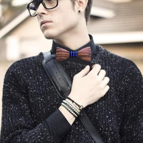 3D Geometric Relief Black Walnut Bow Tie Suit Plaid Ordinary Fashion Purple Printed Bow Men Accessories