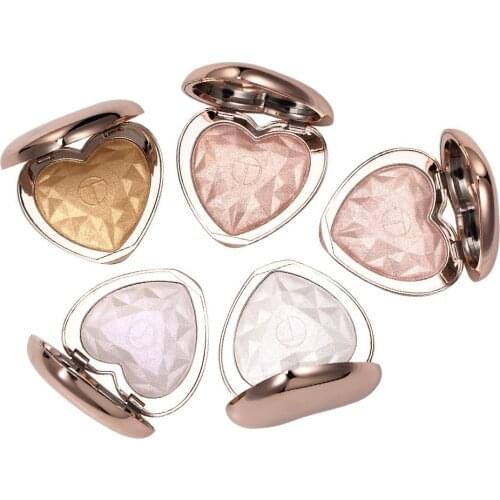 O.TWO.O Shimmer Highlighter Powder Palette Face Contouring Heart Shape Makeup Highlight Face Bronzer Highlighter Brighten Skin