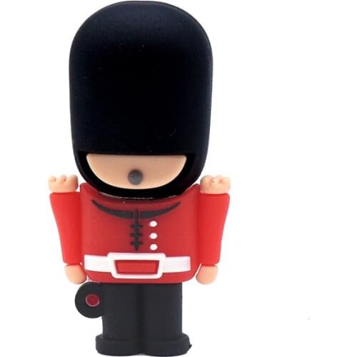 Soldier Cartoons Usb Stick Usb Flash Drive 64gb 32gb 16gb 8gb 4gb Pendrive 128gb British Royal Guard Red U Disk 256GB Pen Drive