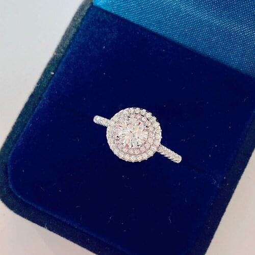 Soleste series of platinum with round brilliant cut diamond edge set double bead chain pink diamond engagement ring