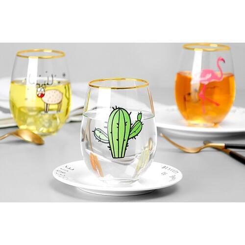 Swig Egg Shape Crystal Glass Coffee Cup Milk Tea Water Drinking Mug Christmas Elk Big Belly Tumbler Best Gift For Lover Friend