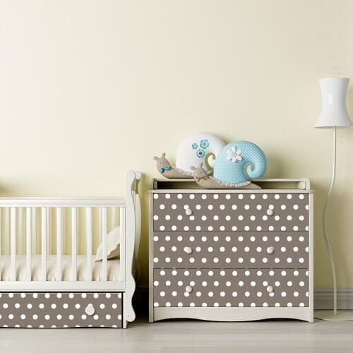 Light Brown Dots Modern Art Furniture Decal Wallpaper Living Room Adhesive Wall Paper Waterproof Wall Stickers for Cabinet Desk