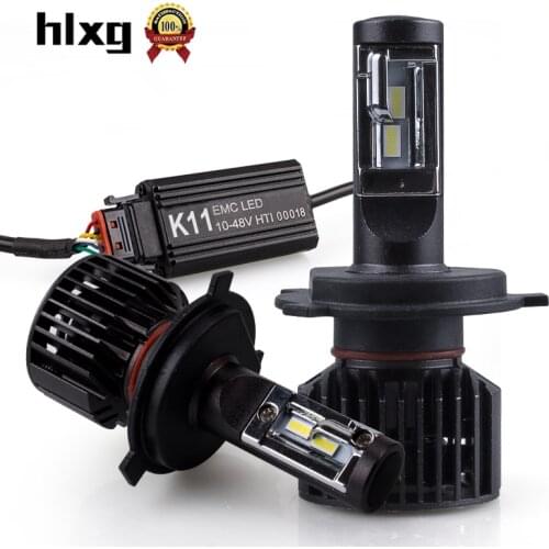HLXG Mini h7 led 16000lm Car Headlights H1 H11 H4 LED HB3/9005 HB4/9006 Bulbs Anti-EMC Radio FM No Flicker 6500K Auto Lamp Light