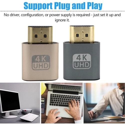 VGA HDMI-compatible Dummy Plug Virtual Display Emulator Adapter DDC Edid Support 1920x1080P For Video Card BTC Mining Miner