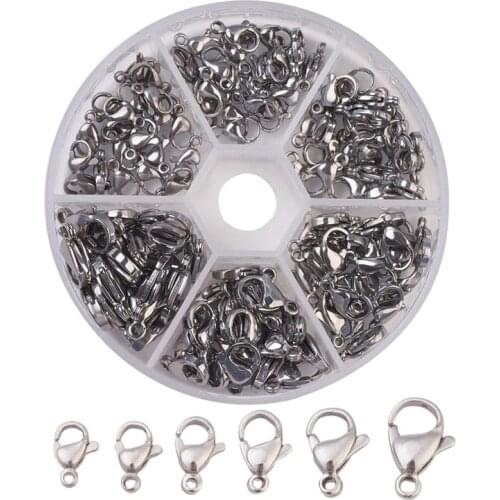 Pandahall 120pcs Stainless Steel Lobster Clasps Claw Clasp Hooks For Diy Bracelet Connector Necklace Chain Jewelry Making Supply