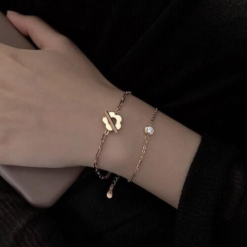 Sweet Hollow Flower Link Chain Bracelet for Women OT Clasp Silver Color Adjustable Bracelet Jewelry Wholesale