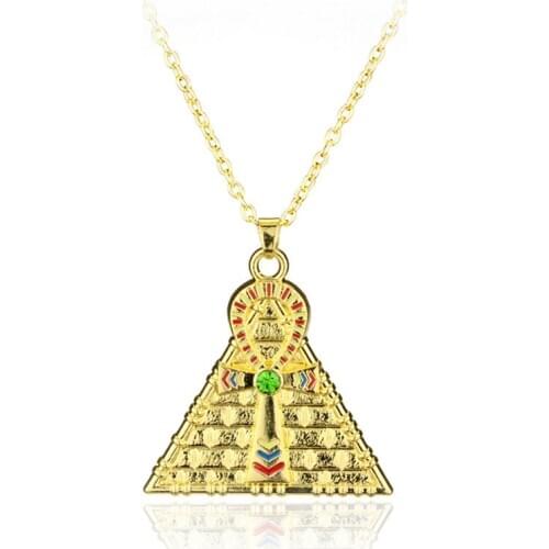 Gold Yu Gi Oh Men Women Necklace Kolye Yugioh Puzzle Necklaces Pendants Collares Animado Cosplay Jewelry