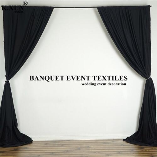 2pcs Panel Wedding Backdrop Curtain Polyester Stage Background Our Door Wedding Photo Booth Event Party Decorate