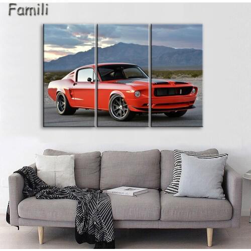 3pcs Hot rod classic car classic retro style living room home wall modern art posters prints