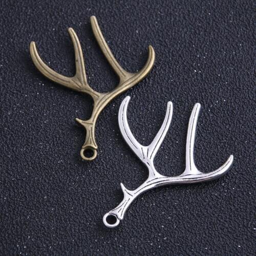 4pcs 40*51mm Deer Antlers pendants Antique /Bronze Deer Antlers Charms Pendant Christmas charm