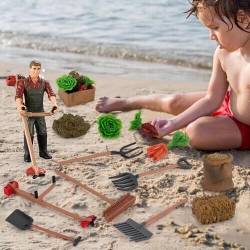 7/13Pcs Miniature Toy Simulation Educational PVC Gardening Tools Model Toy Kids Educational Toys for Children Gifts