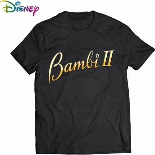 Disney Cute Couples Unisex Women T-shirt Cute Fawn Bambi Cartoon Letter Print Cotton Tee Short Sleeve Top 9 Color