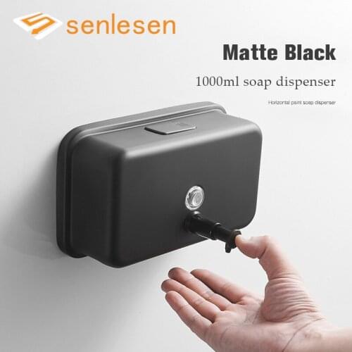 Senlesen Matte Black Liquid Soap Dispensers 304 Stainless Steel 500/800/1000ML for Kitchen Sink Bathroom Soap Dispenser