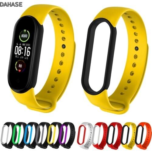 Dual Color Bracelet For Xiaomi MiBand 5 Strap Sport Silicone Watch Wrist Band For Xiaomi Mi Band 5 Smart Band Accessories
