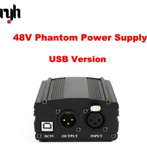48V Karaoke BM800 Microphone Phantom Power Supply USB XLR Cannon Cable Studio Mikrofon Phantom Power For BM 800 Condenser Mic