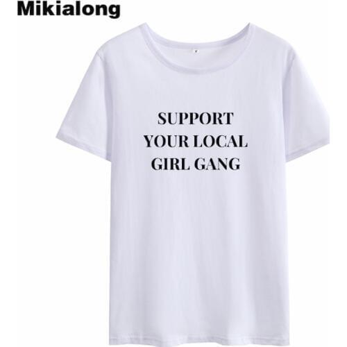 Mikialong Best Friend Tshirt Women Girl Gang Feminist Tee Shirt Femme Summer 2018 Casual Hipster Tumblr Womens T Shirt Tops