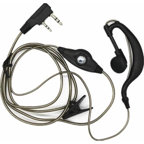 G Shape Earpiece Headset Earphone Microphone Mic For 2 pin Kenwood Baofeng UV-5R BF-888s Radio Walkie Talkie Accessories
