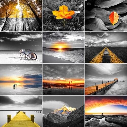 GATYZTORY 60x75cm Frame Picture By Numbers HandPainted Unique Gift For Adults sunset beach Landscape Painting Home Craft