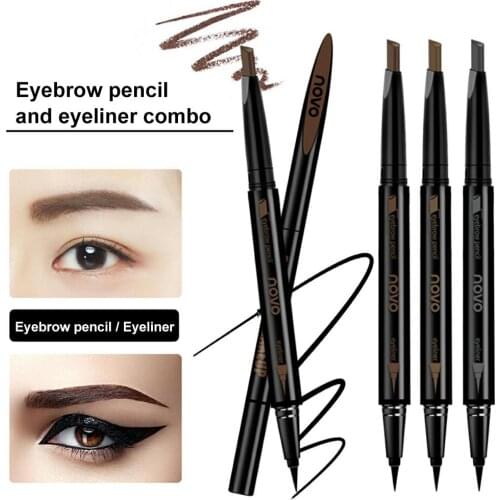 Eyebrow Makeup Pen Waterproof Eyebrow and Eyeliner Pencil Double Sided Long Lasting Seal Eyeliner for Daily Makeup