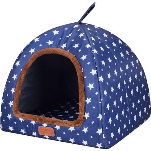 Pet Cat Bed Indoor Kitten House Warm Bed For Large Dog Nest Collapsible Cat Cave Cute Sleeping Mats Winter Pet Products