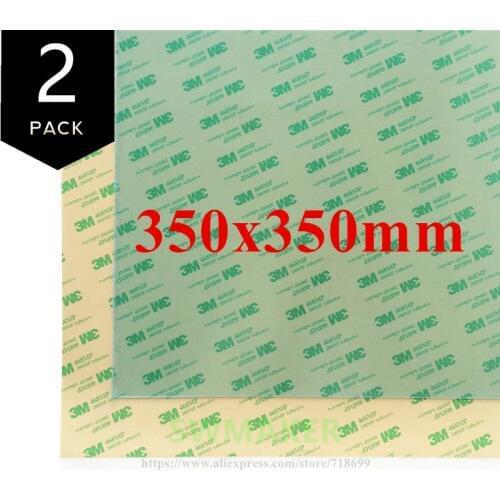 2 pack PEI Sheet 350x350mm 350*350mm 3D Printing Build Surface with 3M 468MP Adhesive Tape for Voron 2.1 3D printer