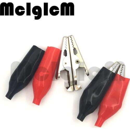 Metal Crocodile Clip Alligator Electrical Clamp FOR Testing Probe Meter 28MM / 35MM / 45MM Black and Red Plastic Boot Test Clip
