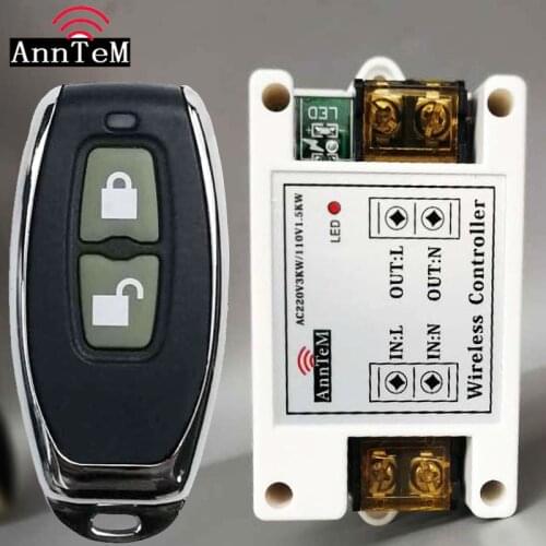 ANNTEM high-powered Wireless Digital Remote Control Switch ON / OFF Control Switch for Light Bulb DIY Ways ups 110V-220V Remote