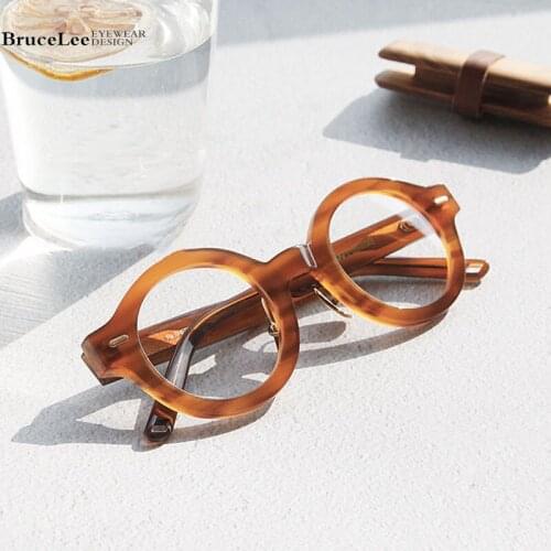 Brand Acetate Round Glasses Frame Men Myopia Prescription Eyeglasses Frames For Women Tortoise Vintage Retro Optical Eyewear