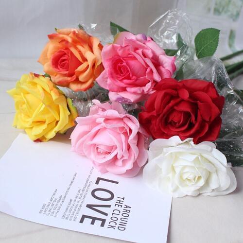 Real Touch White Rose Artificial Peony Bouquet Flowers DIY Wedding Silk Flower Home Garden Arranging Flower Christmas Decoration